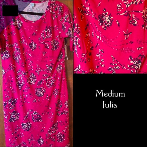 LuLaRoe Dresses & Skirts - LuLaRoe Julia Dress Medium Roses NEW